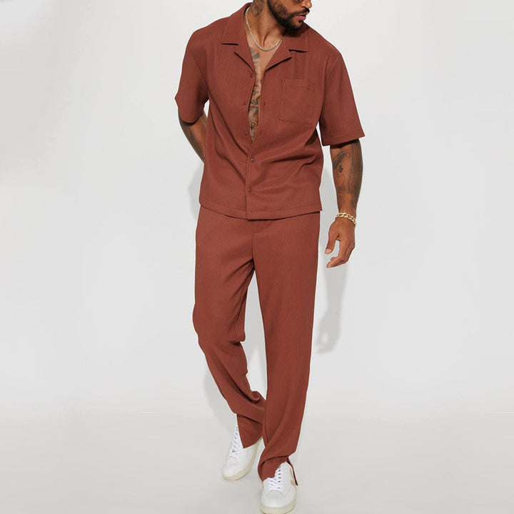 Men's Linen-Blend Shirt and Trousers Set – Summer Co-ord