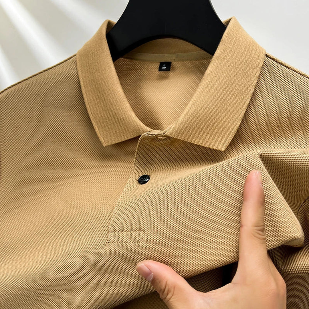 Men's Cotton Polo Shirt – Slim Fit Breathable Knit – Classic Collar