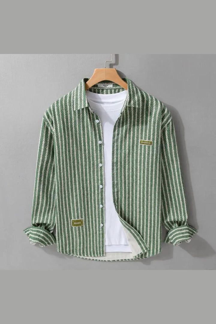 Men's Berrand Cotton Shirt – Lightweight Vertical Stripe Casual