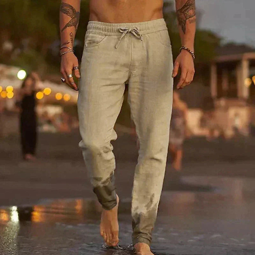 Men's Cotton-Linen Trousers – Relaxed Tapered Summer Style