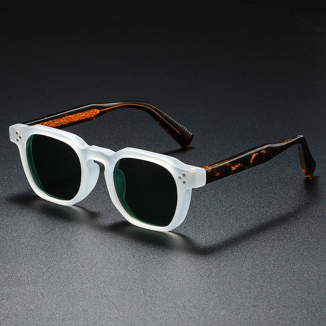 Men's Retro Acetate Sunglasses – Polarised UV400 Lenses