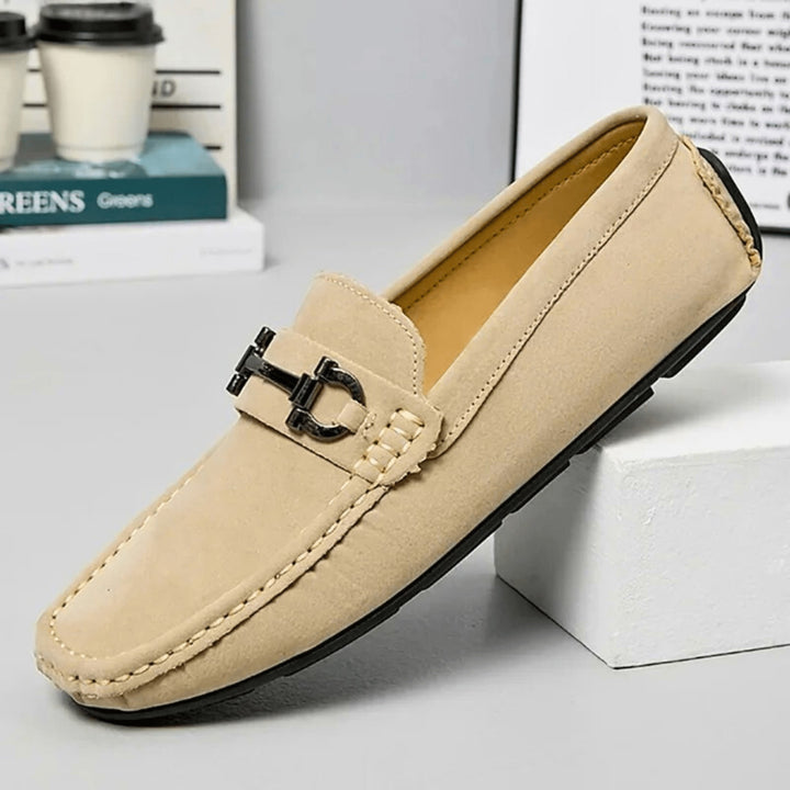 Men's Suede Buckle Loafers – Smart-Casual Slip-On Comfort