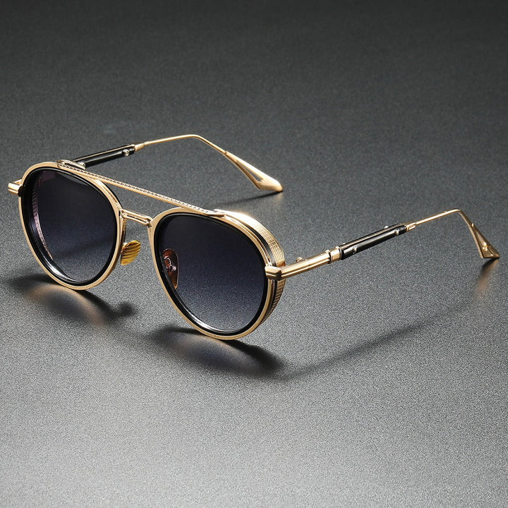 Men's Round Metal Sunglasses – Double Bridge Retro Frames
