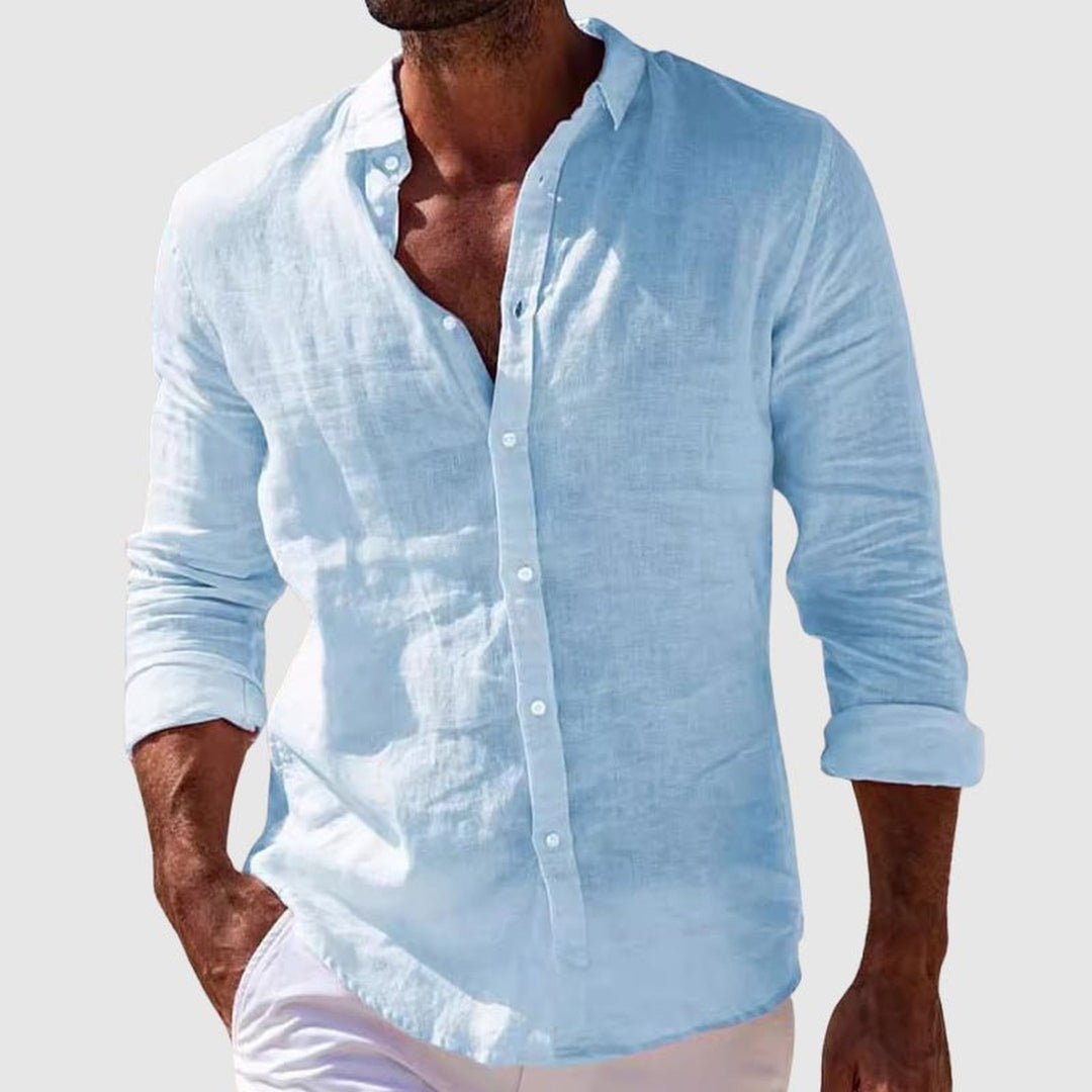 Men's Linen Cotton Blend Shirt – Relaxed Summer Holiday Wear