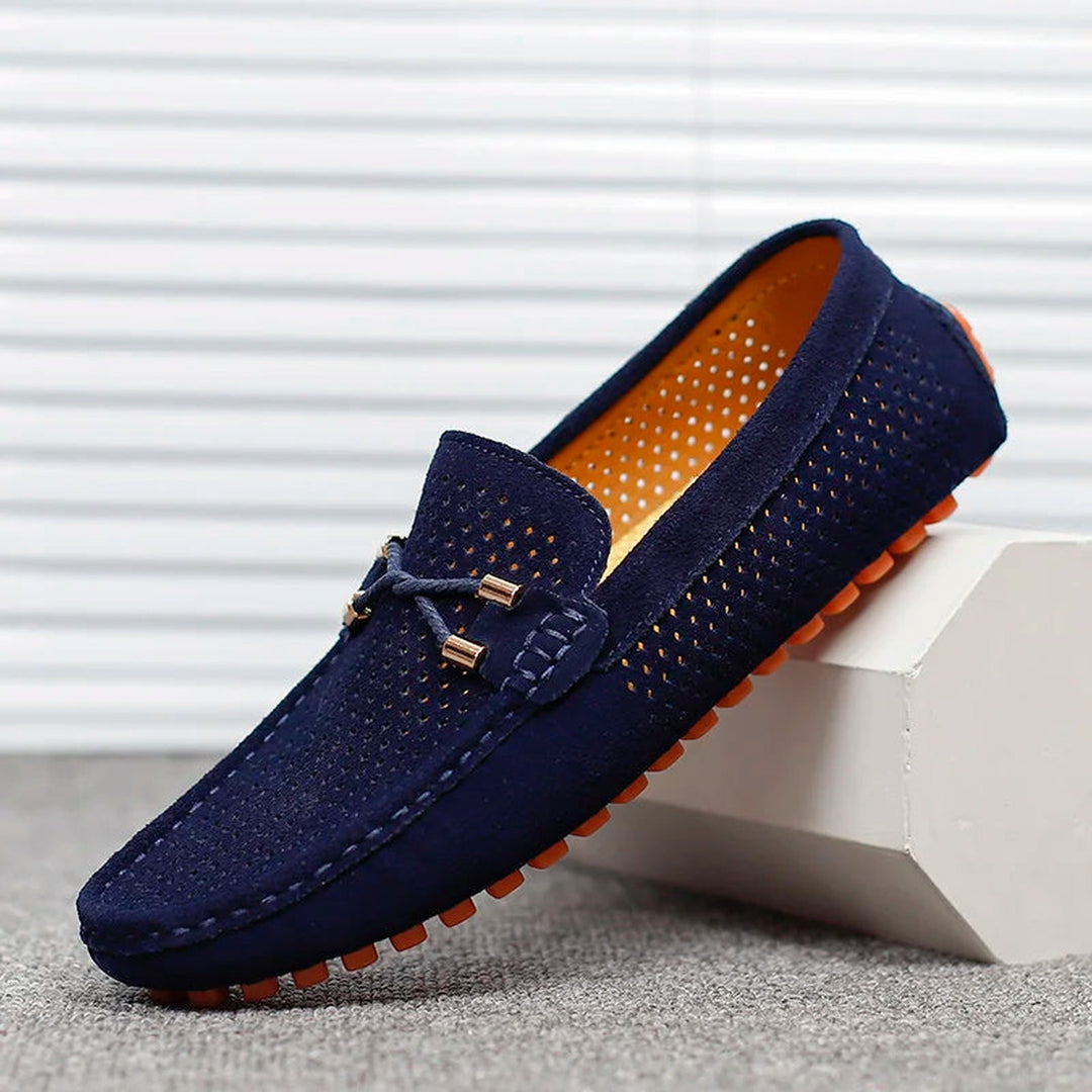 Gianni Men's Perforated Leather Loafers – Breathable Slip-Ons