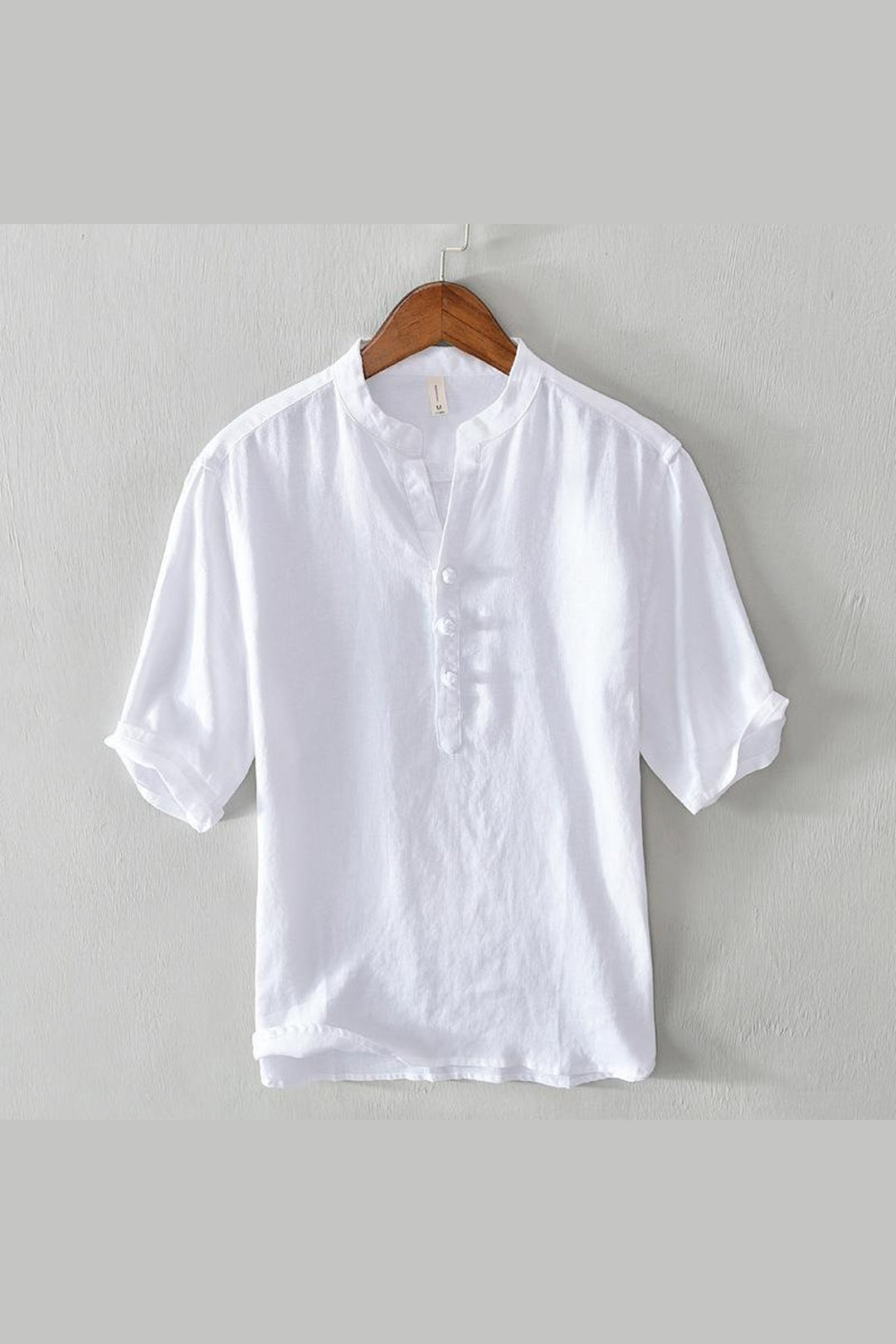 Romeo Men's Linen Shirt – Grandad Collar Summer Essential