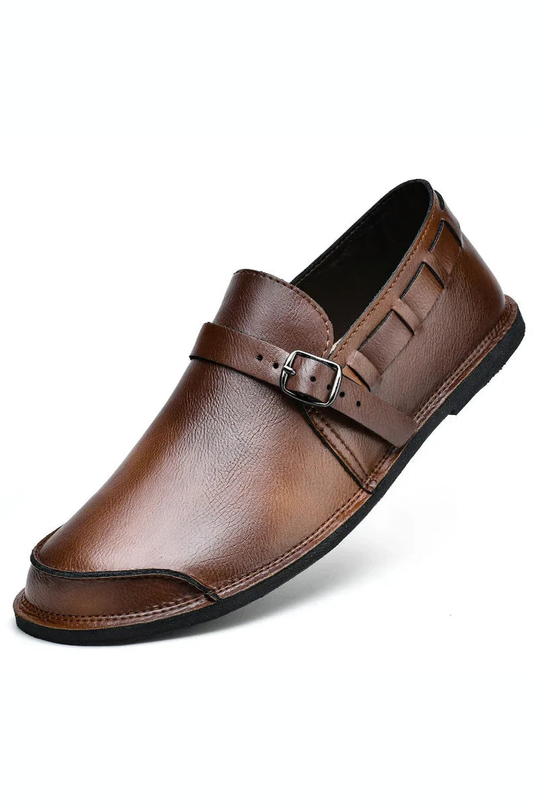 Massimo Men's Burnished Leather Monk Strap Loafers – Smart Shoes