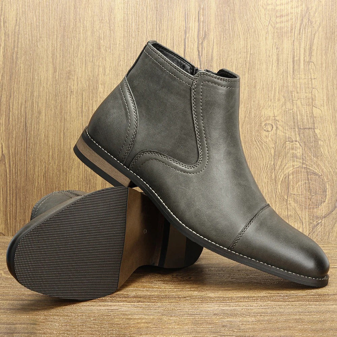 Alessio Men's Chelsea Boots – Burnished Side-Zip City Style