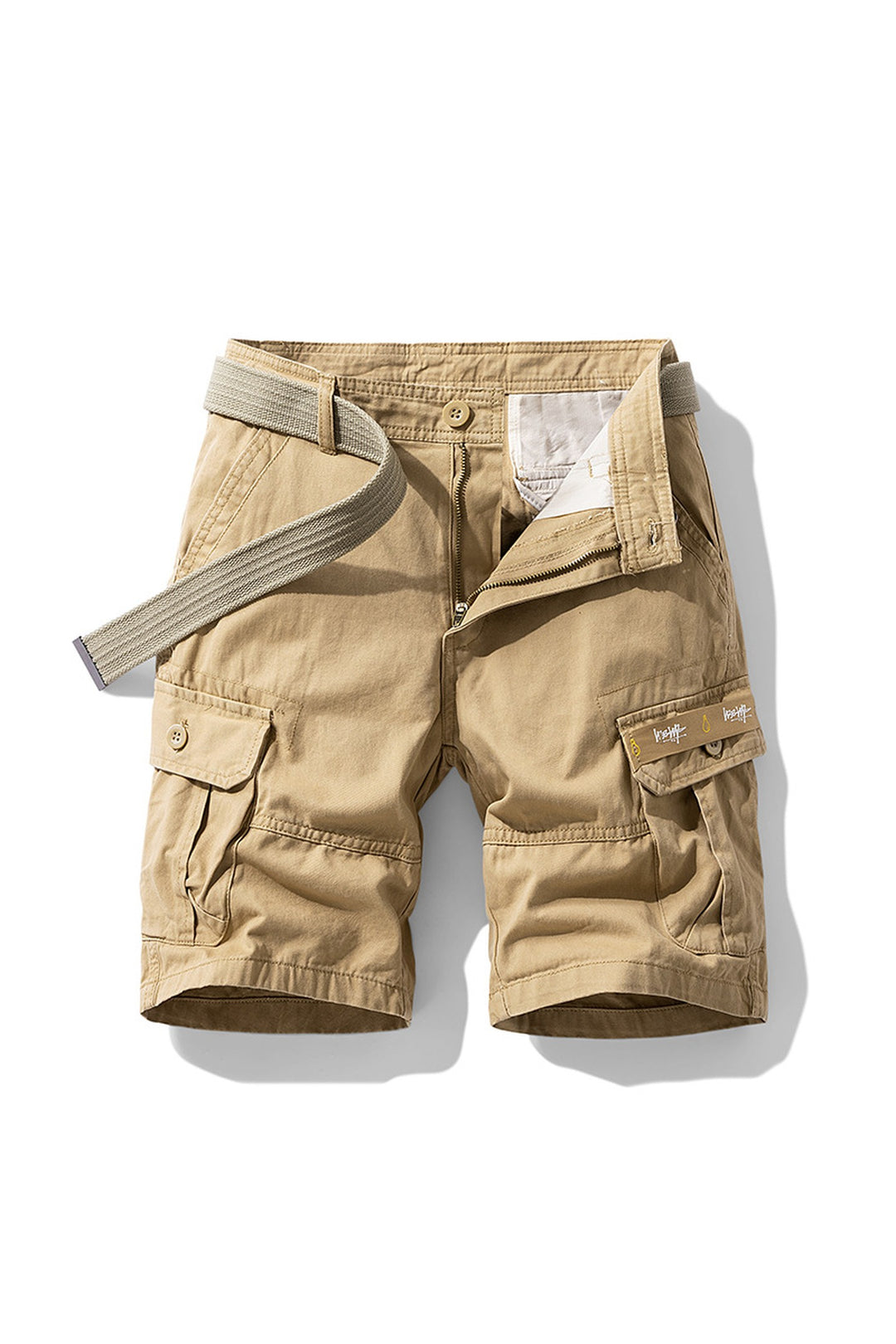 Men's Cotton Canvas Cargo Shorts – Relaxed Belted Fit