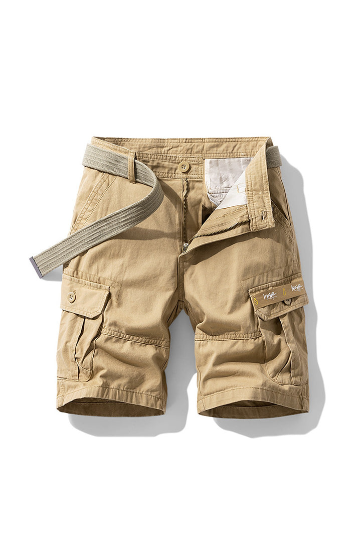 Men's Cotton Canvas Cargo Shorts – Relaxed Belted Fit