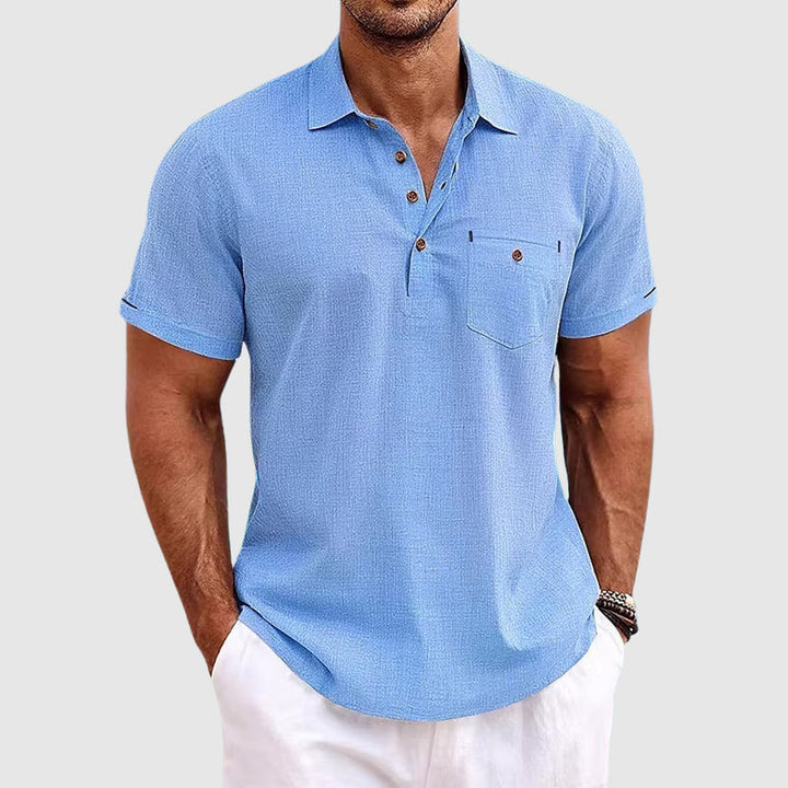 Men's Linen Polo Shirt – Breathable Relaxed Summer Fit