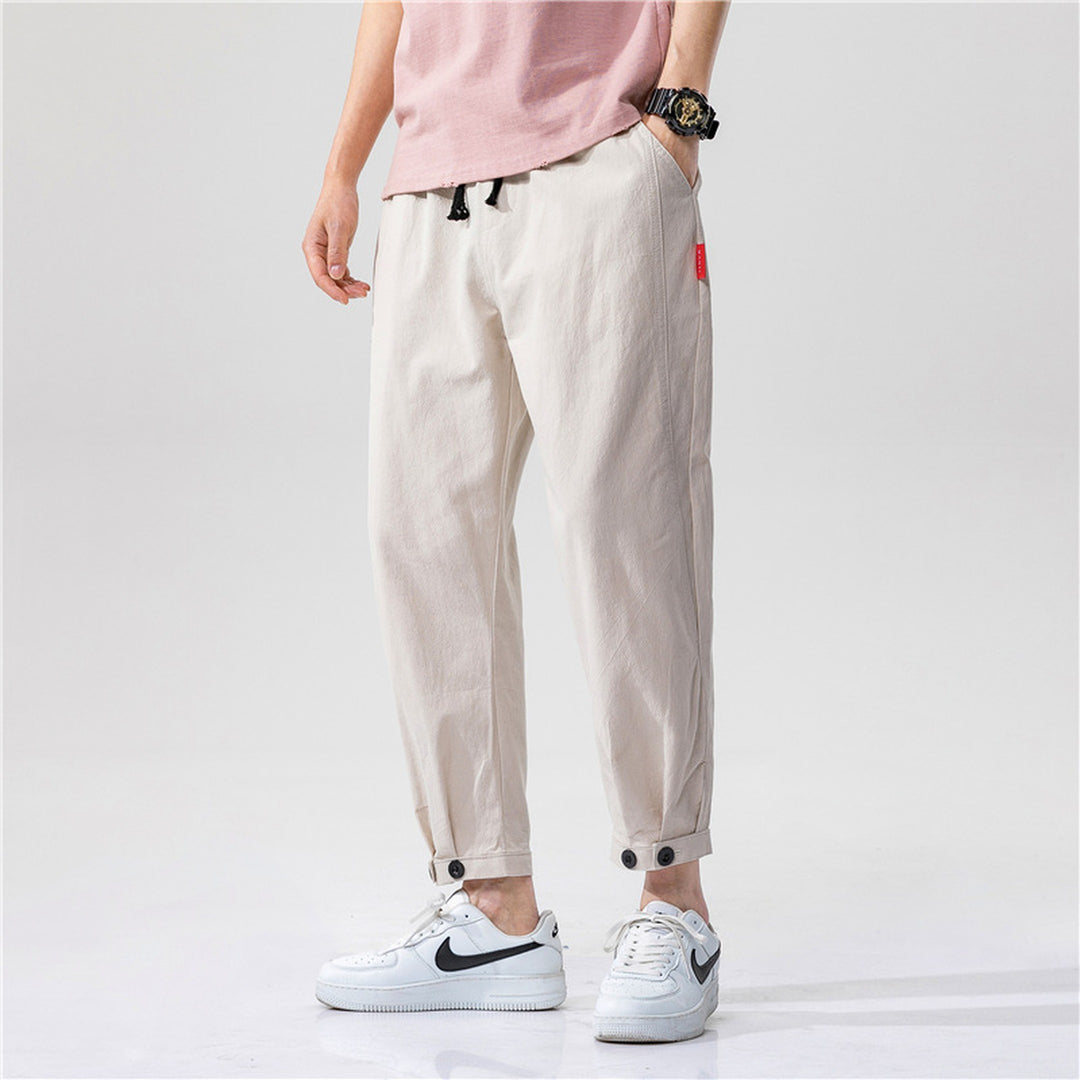 Men's Linen Blend Relaxed Trousers – Breathable Comfort