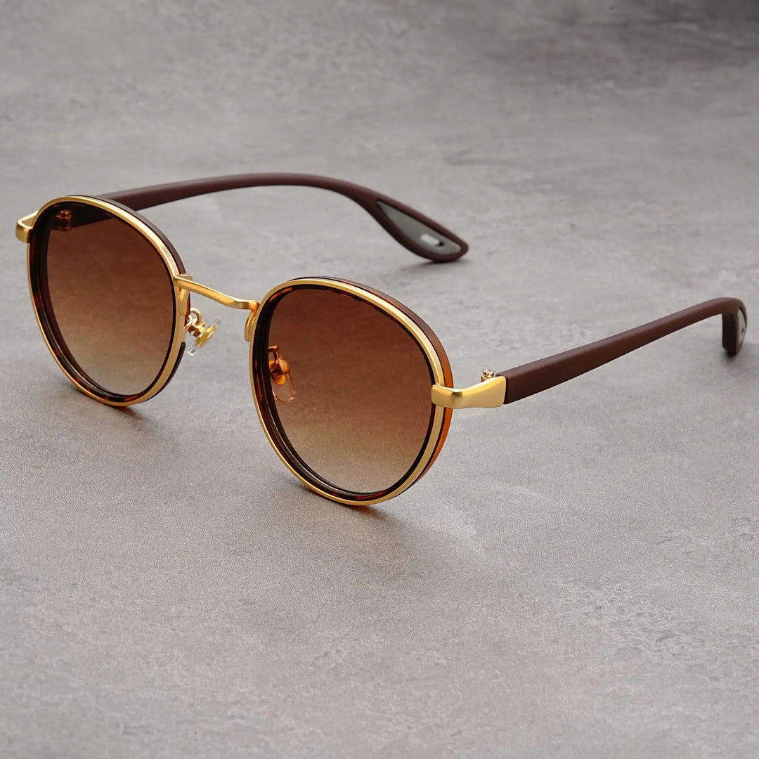 Men's Round Sunglasses – Vintage Frame – Gradient UV400 Lenses
