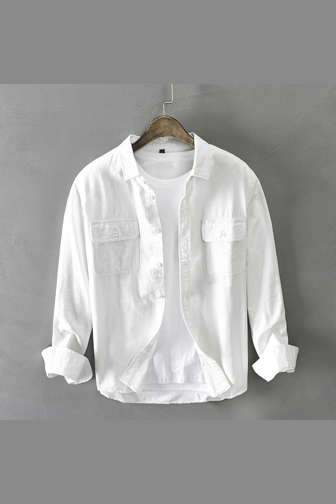 Men's Linen Shirt with Flap Pockets – Breathable All-Season Style