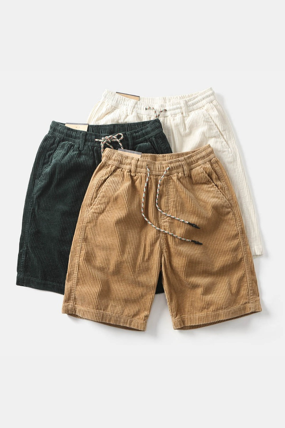 Men's Corduroy Drawstring Shorts – Soft Textured Weekend Wear