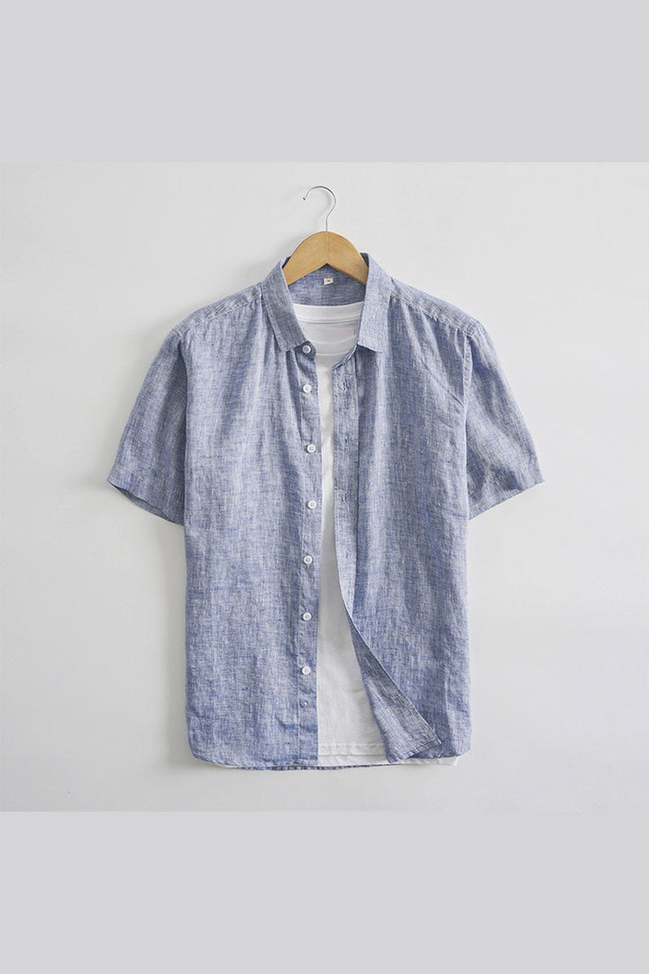 Men's Linen Blend Summer Shirt – Breathable Button-Up Massimo