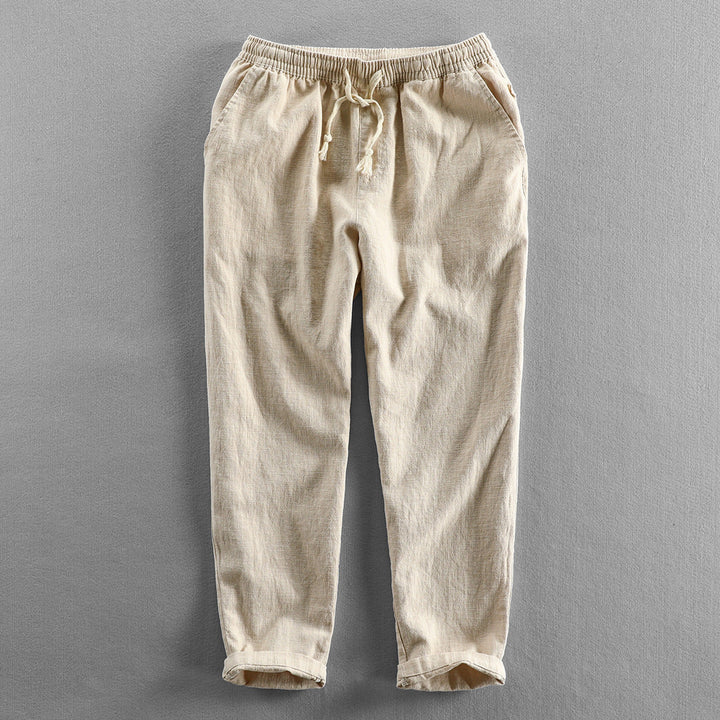 Men's Linen Drawstring Trousers – Relaxed Summer Tailoring