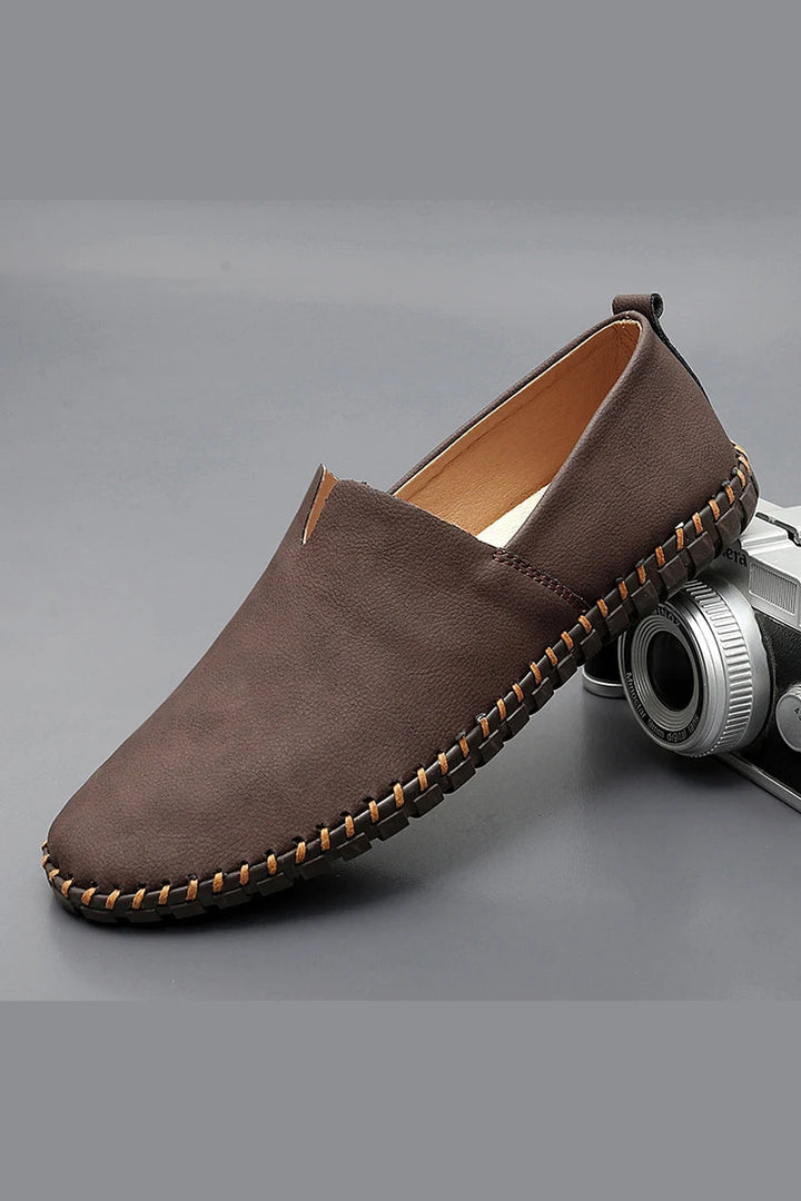 Men's Leather Loafers – Cushioned Slip-On Smart Casual Shoes