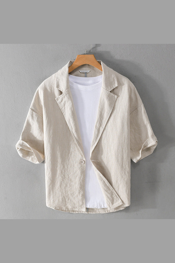 Men's Linen Blend Summer Blazer – Relaxed Tailored Jacket