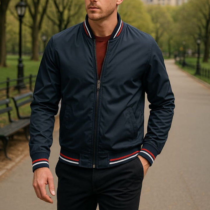 Men's Lightweight Bomber Jacket – Ribbed Smart Casual Layer