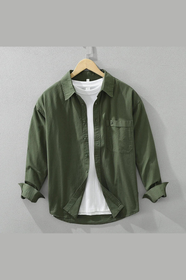 Men's Cotton Long Sleeve Shirt – Breathable Everyday Layer