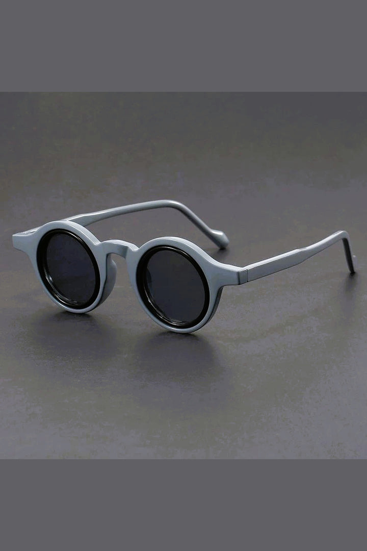 Men's Round Acetate Sunglasses – Retro Frames with UV Protection