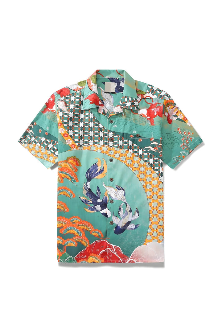 Men's Printed Resort Shirt – Lightweight Holiday Button-Up