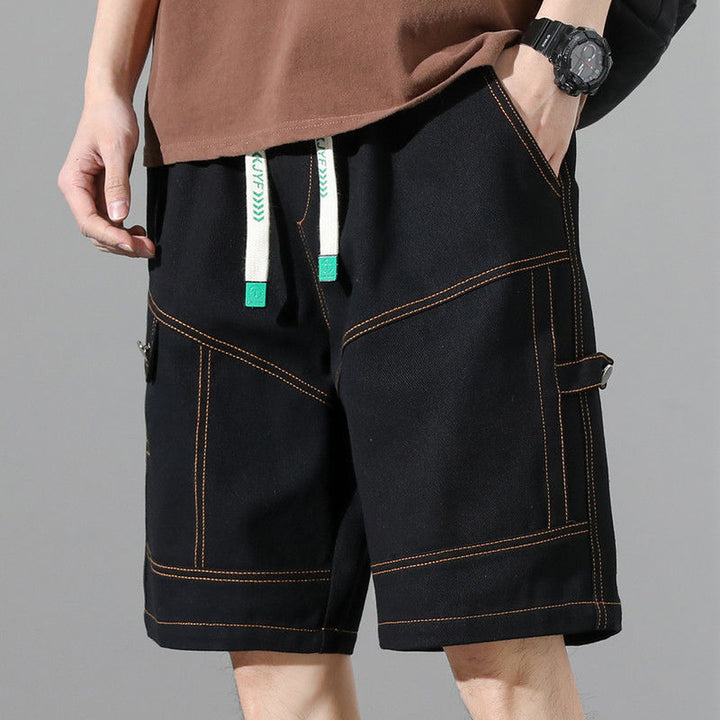 Men's Canvas Cargo Shorts – Bordeaux Relaxed Drawstring Fit