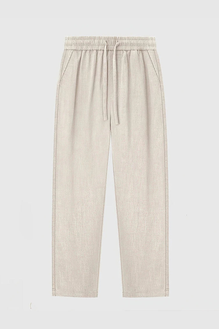 Men's Cotton-Linen Lounge Trousers – Relaxed Drawstring Comfort