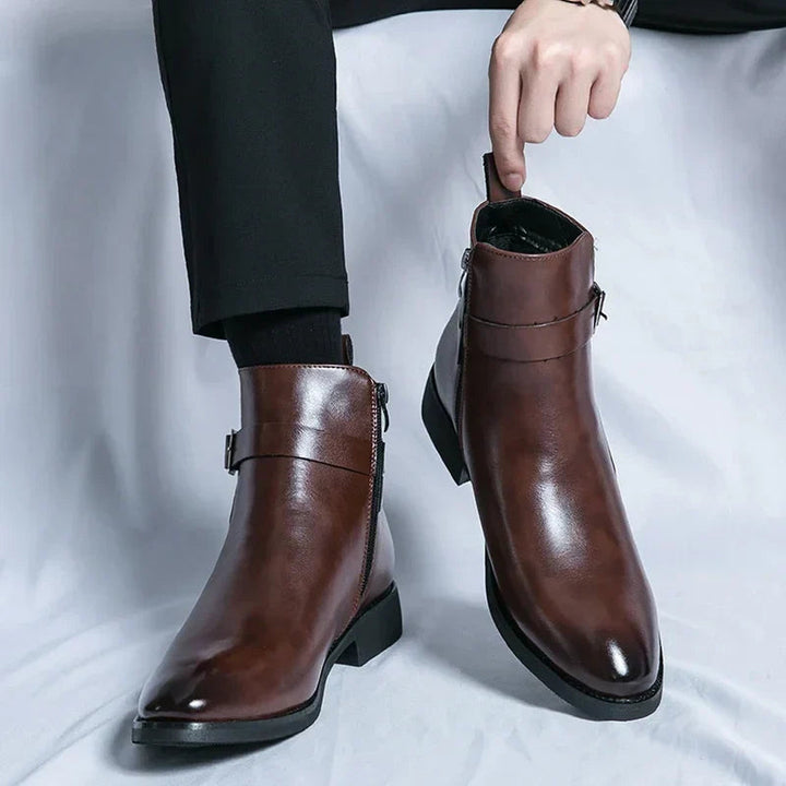 Men's Leather Chelsea Boots – Smart Casual Zip Ankle Boots
