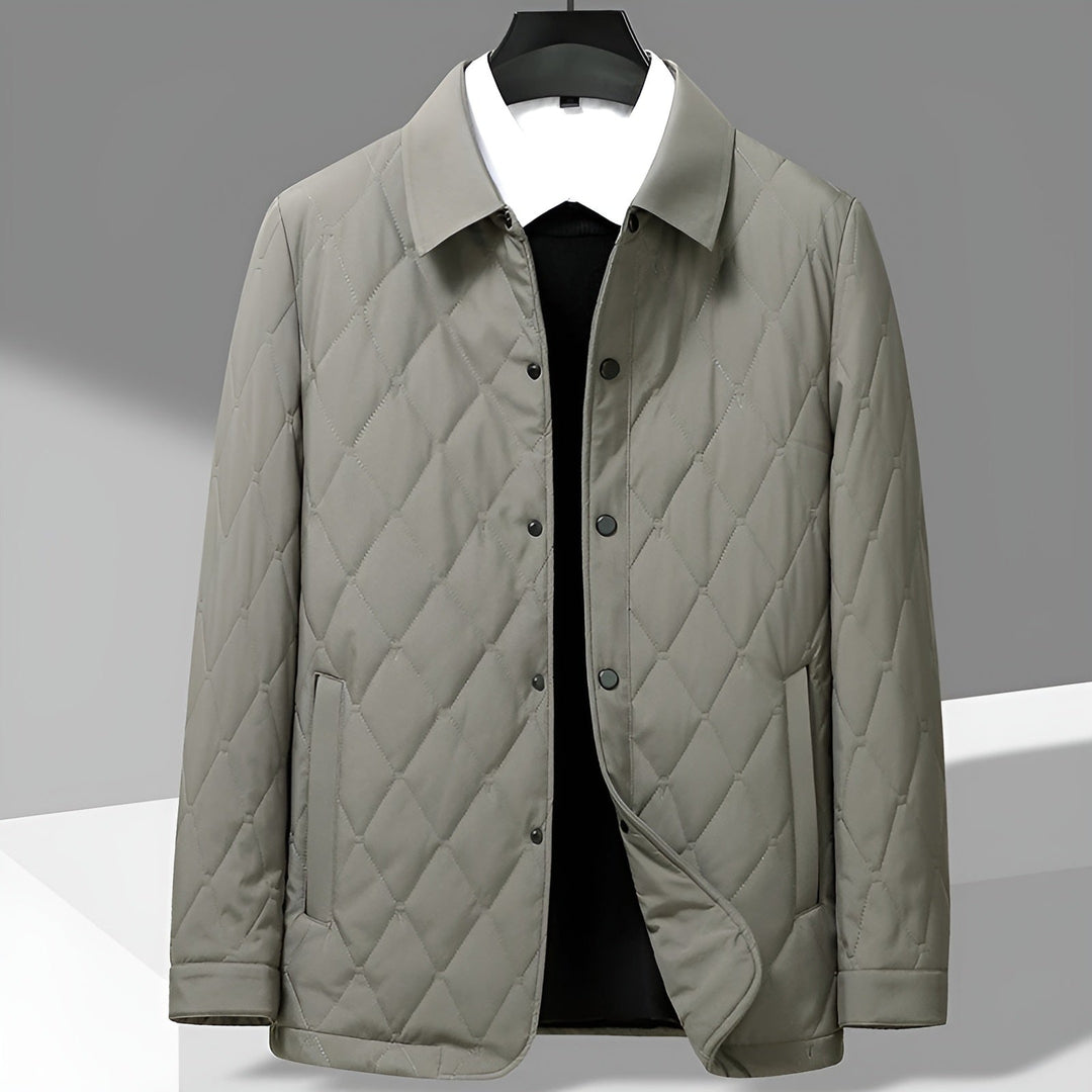 Men's Diamond Quilted Jacket – Lightweight Cotton-Lined Warmth