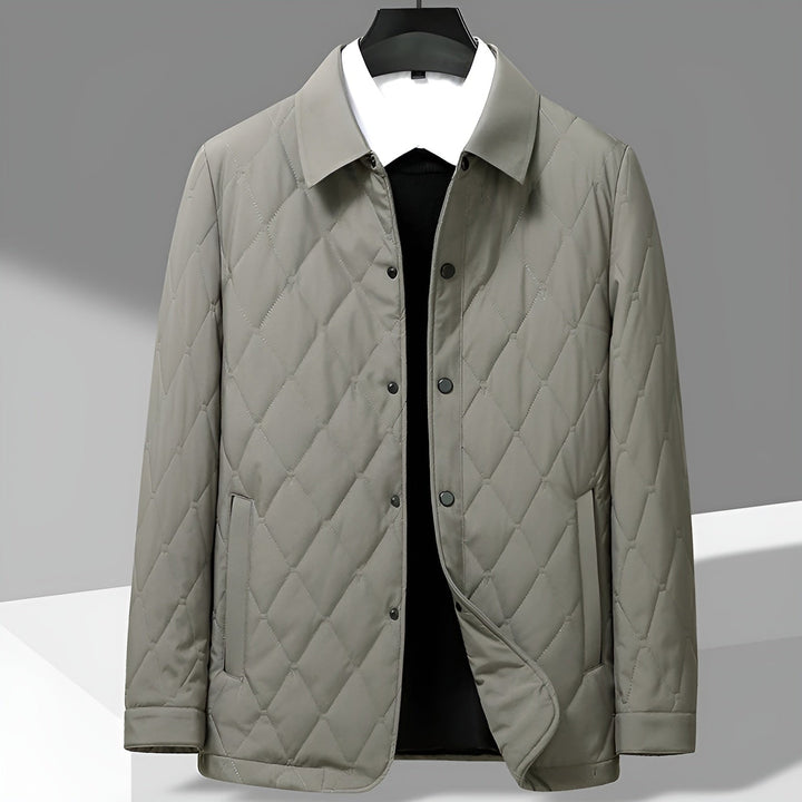 Men's Diamond Quilted Jacket – Lightweight Cotton-Lined Warmth