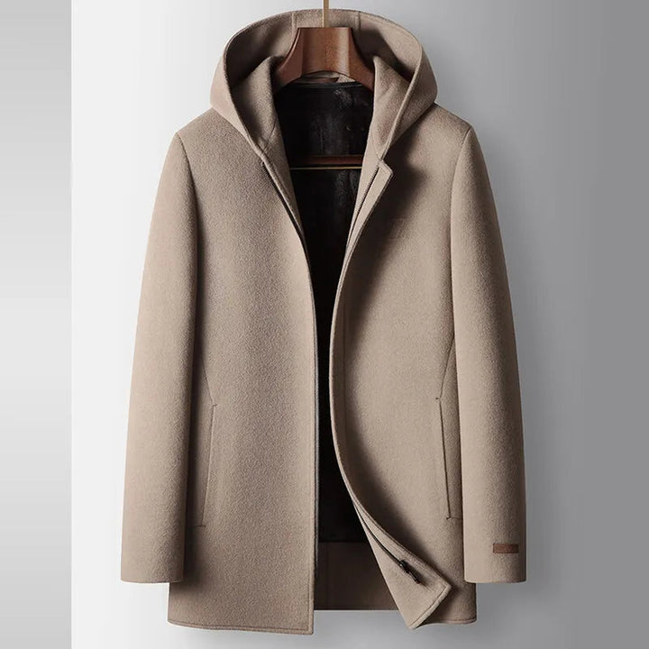 Men's Pure Wool Hooded Overcoat – Refined City Winter Coat