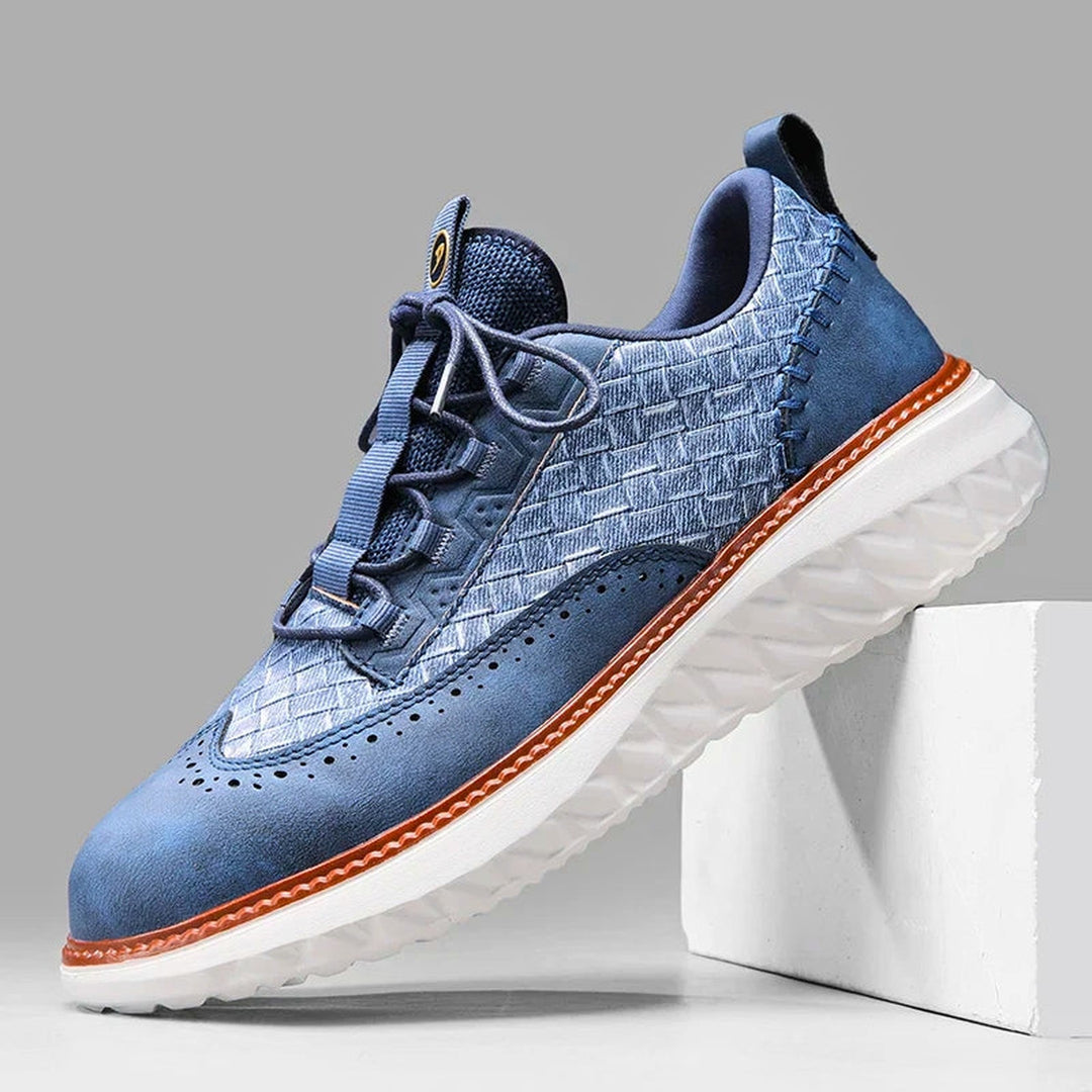 Men's Woven Leather Trainers – Smart-Casual Hybrid Shoes
