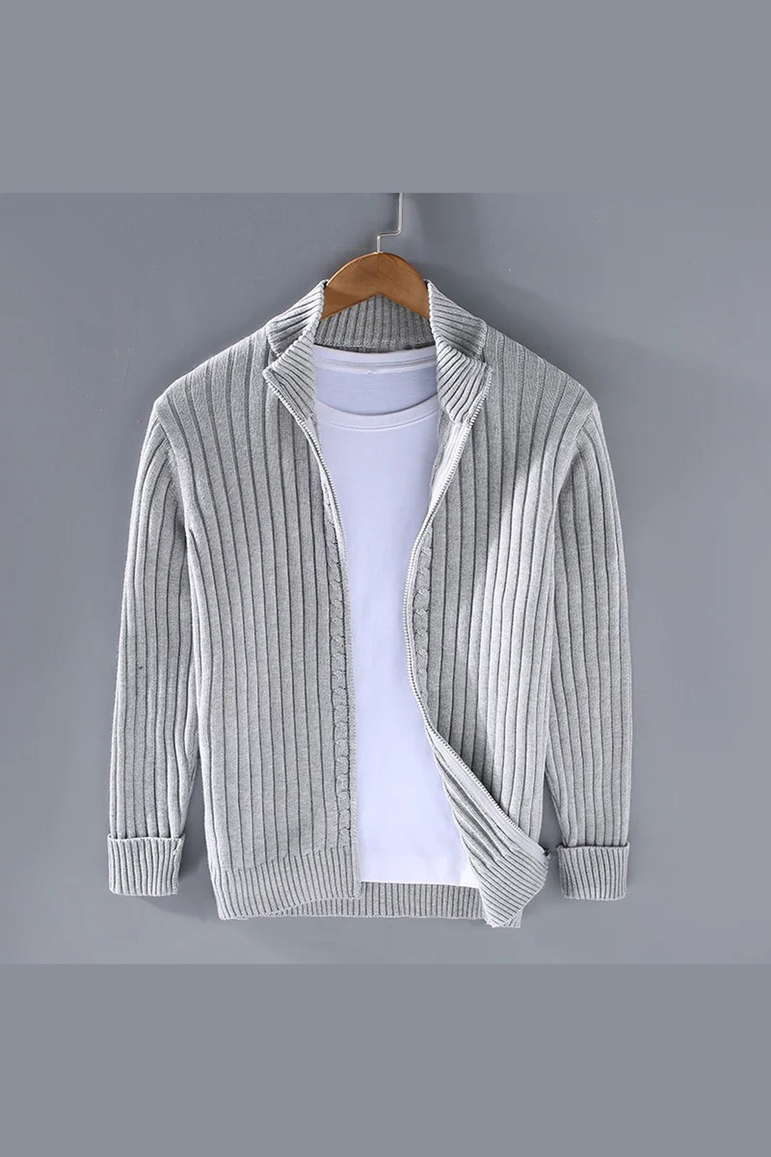 Men's Wool Zip-Through Cardigan – Massimo Smart Layering