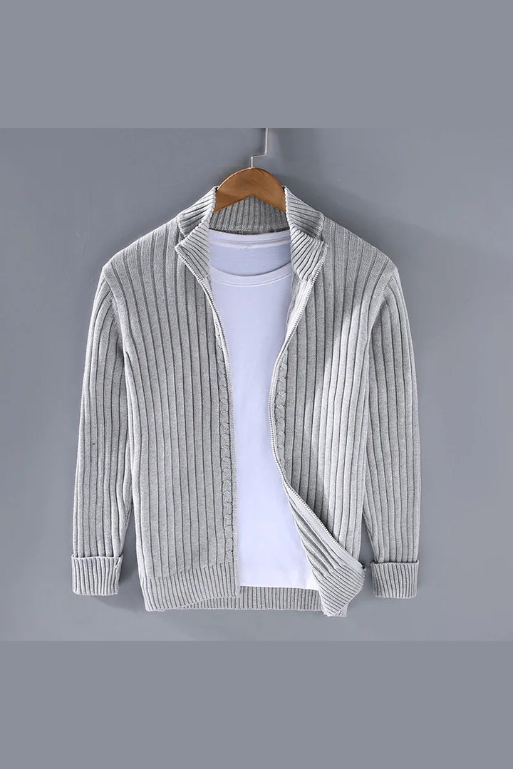 Men's Wool Zip-Through Cardigan – Massimo Smart Layering
