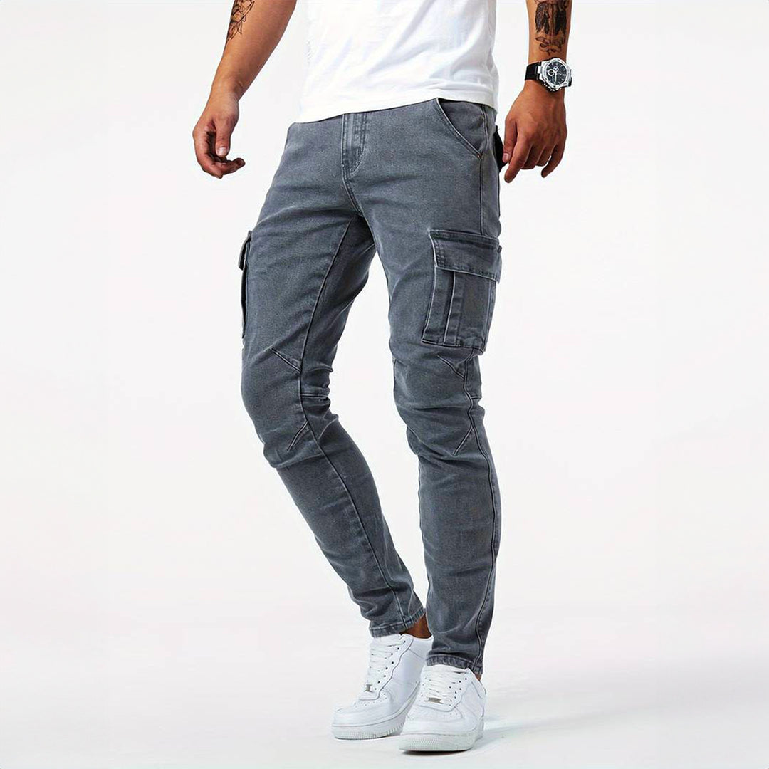 Men's Urban Stretch Denim Cargo Jeans – Relaxed Street Style