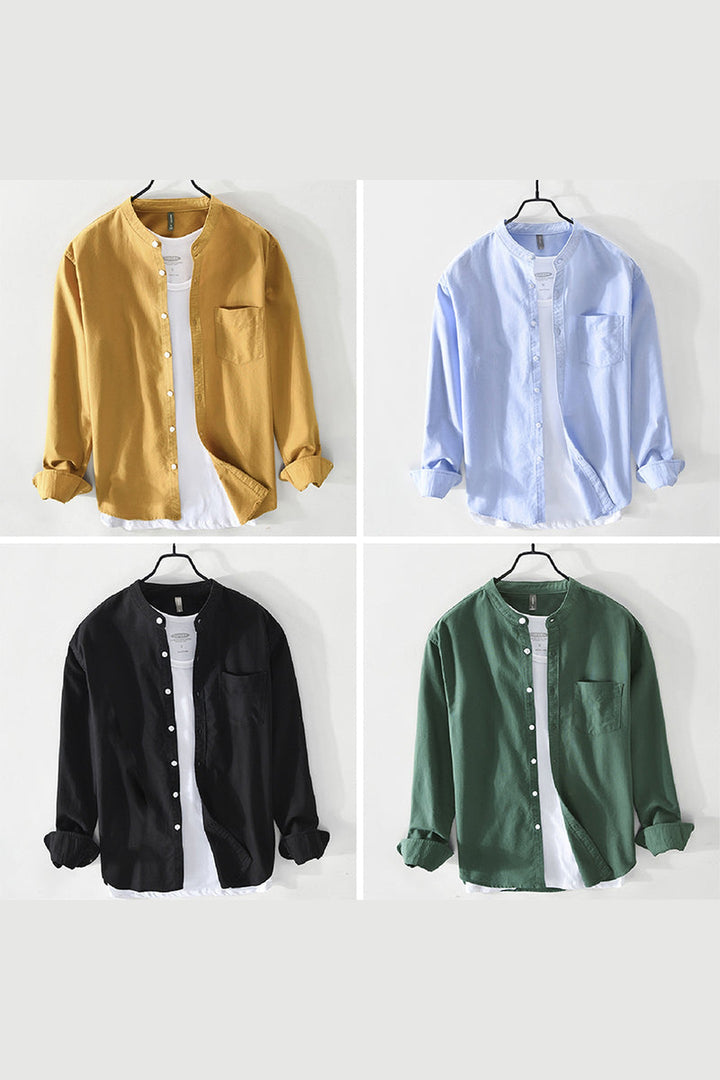 Men's Florence Cotton Shirt – Long Sleeve Button-Up Classic