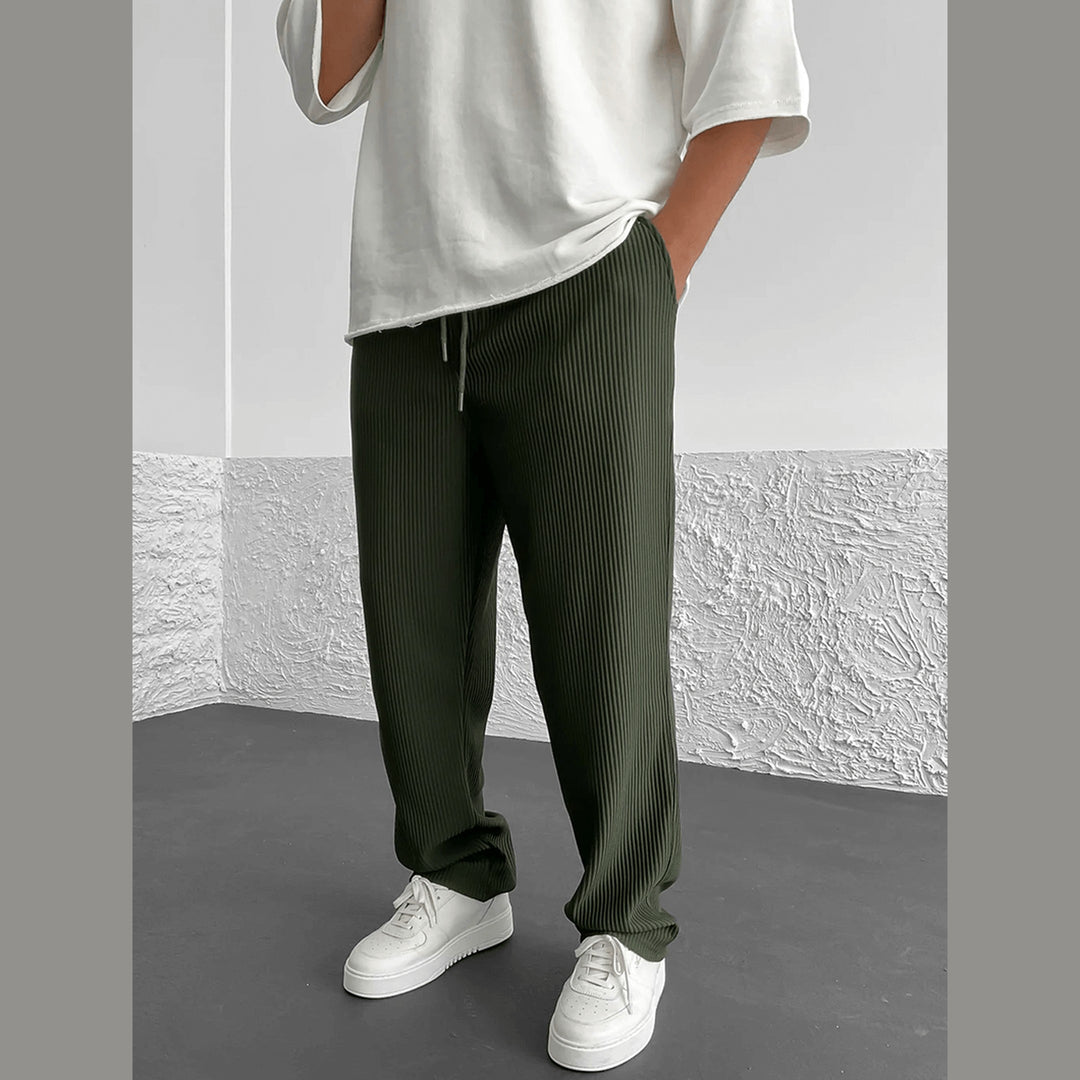 Men's Finn Ribbed Knit Joggers – Relaxed Fit Casual Trousers
