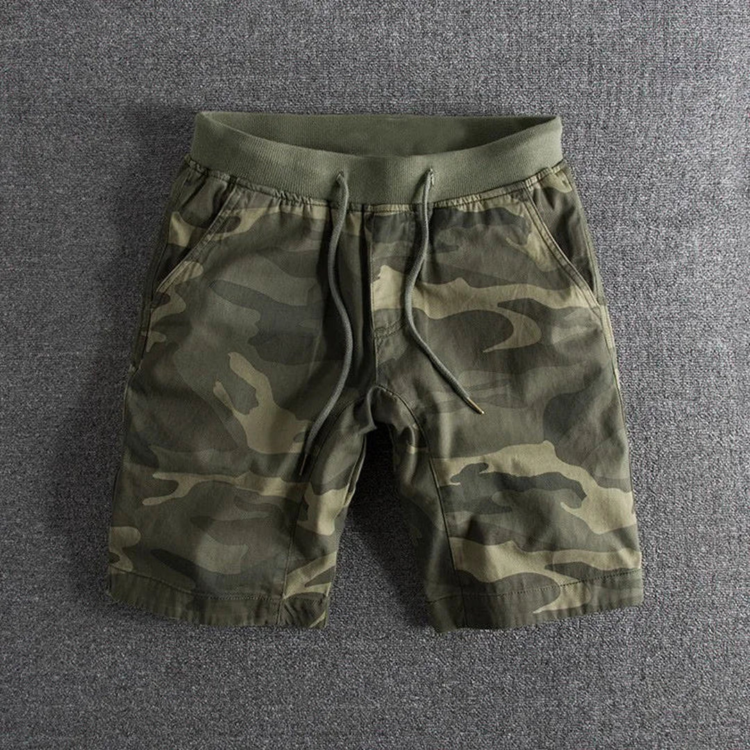 Men's Camo Print Drawstring Shorts – Breathable Everyday Comfort