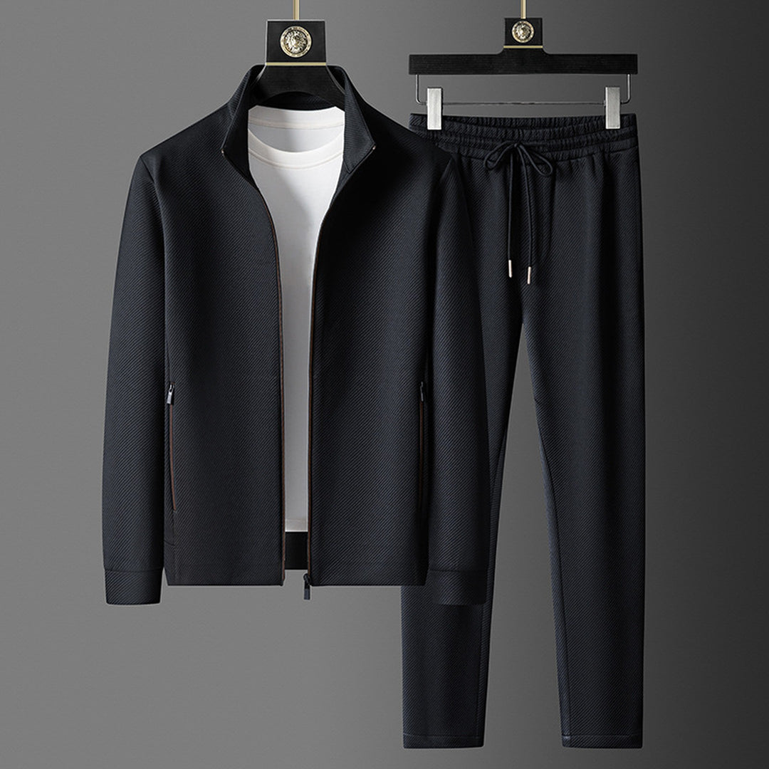 Men's Premium Zip-Up Tracksuit Set – Tailored Fit Loungewear