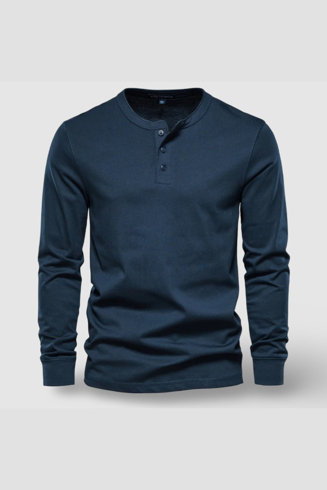 Men's Long Sleeve Cotton Henley – Buttoned Everyday Top