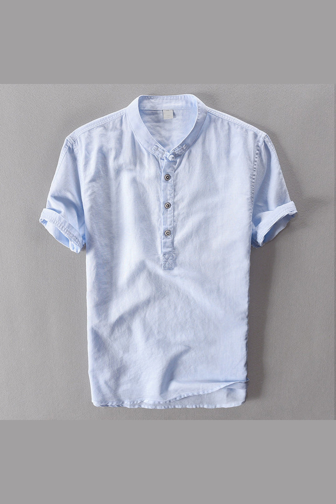 Men's Short Sleeve Linen Shirt – Breathable Summer Button-Down
