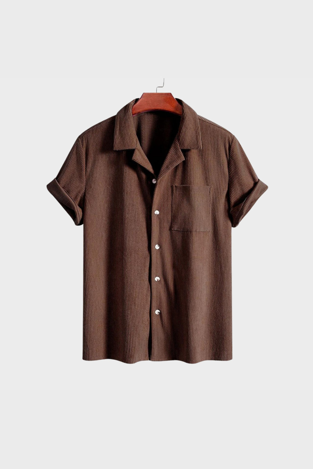 Men's Corduroy Cuban Collar Shirt – Short Sleeve Summer Staple