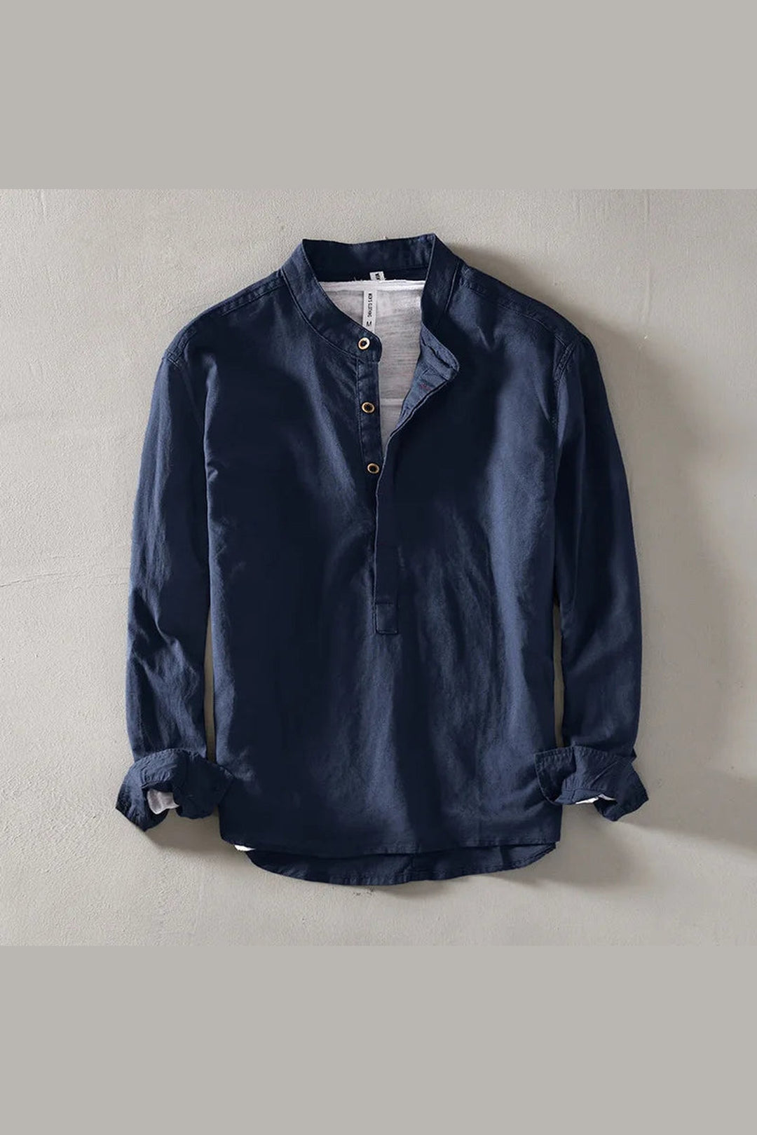 Men's Linen Blend Shirt – Relaxed Long Sleeve Summer Shirt