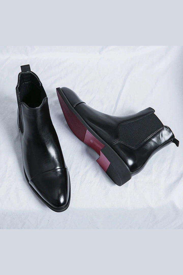 Men's Vegan Leather Slip-On Boots – Air-Cooled Comfort Sole