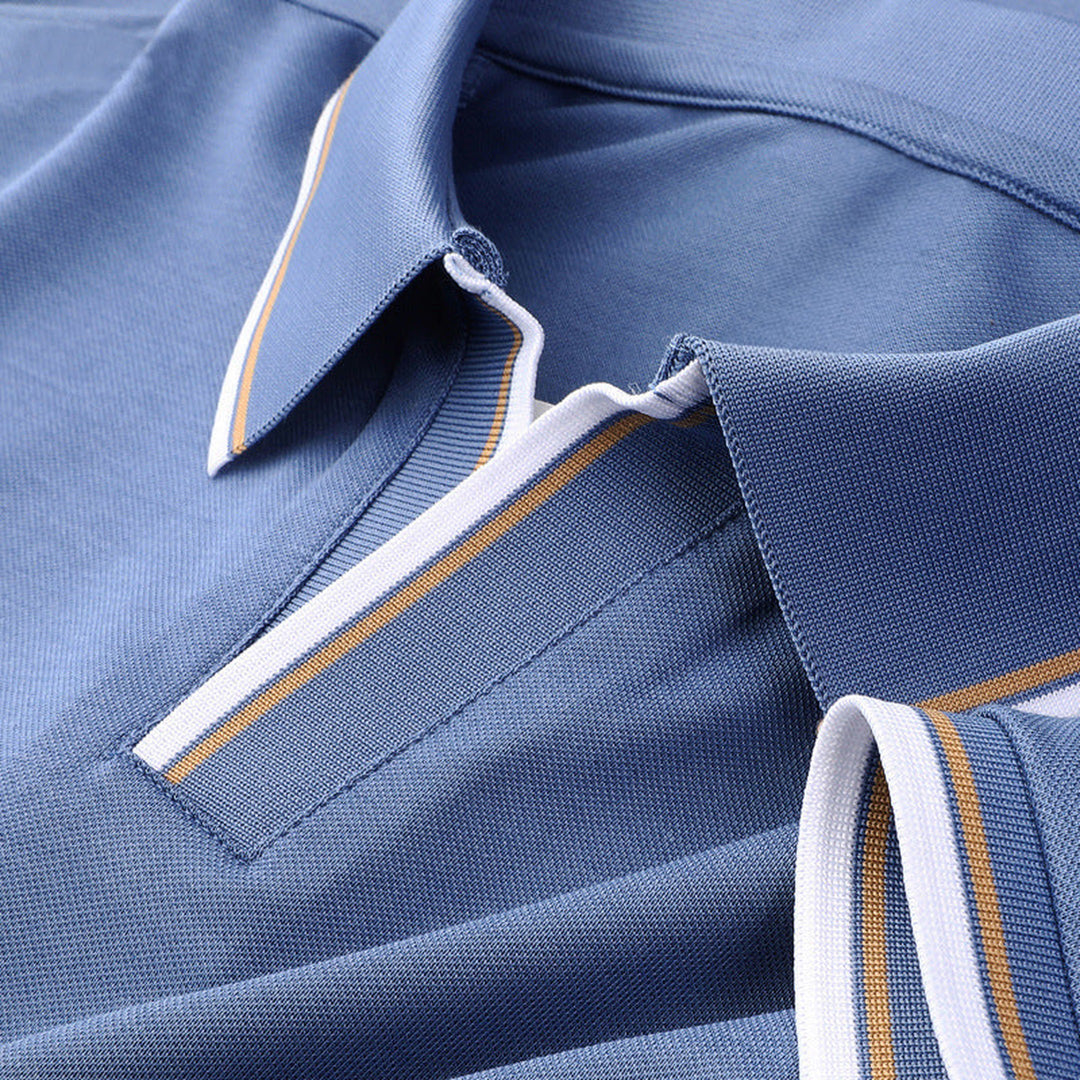 Men's Cotton Blend Polo Shirt – Contrast Collar Classic