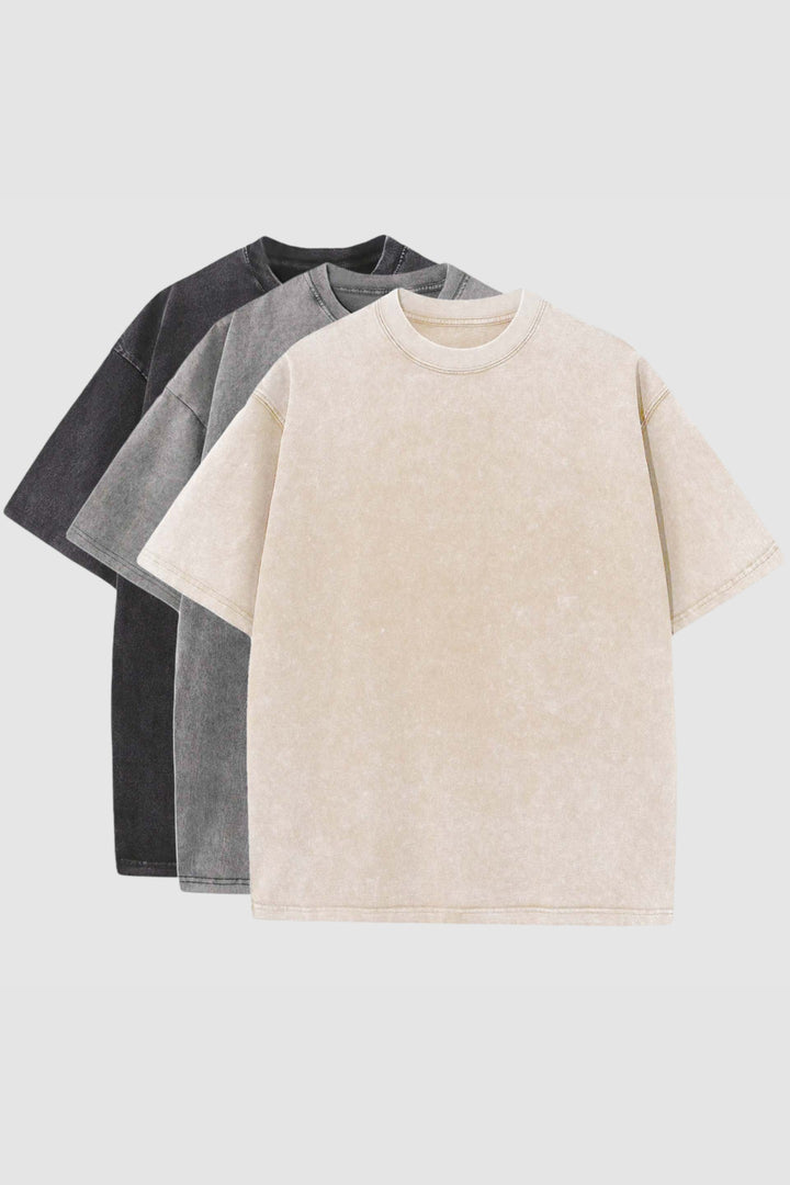 Men's Heavyweight Cotton T-Shirt 3-Pack – 230gsm Relaxed Fit