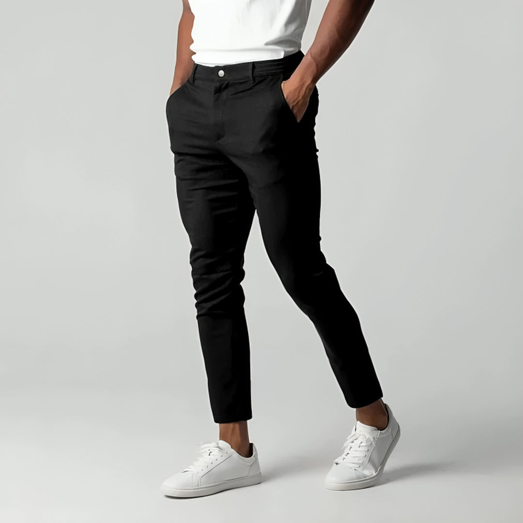Men's Slim Fit Stretch Chinos – Smart Casual Tapered Trousers