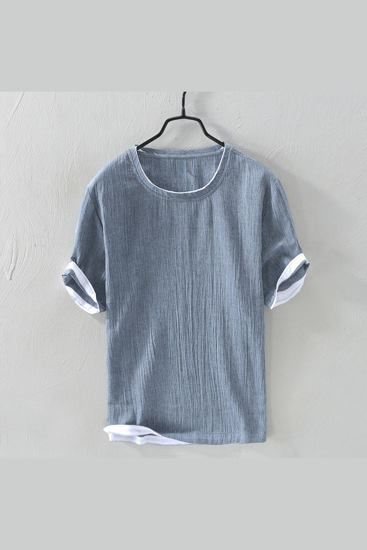 Men's Cotton Linen Shirt – Lightweight Breathable Button-Down